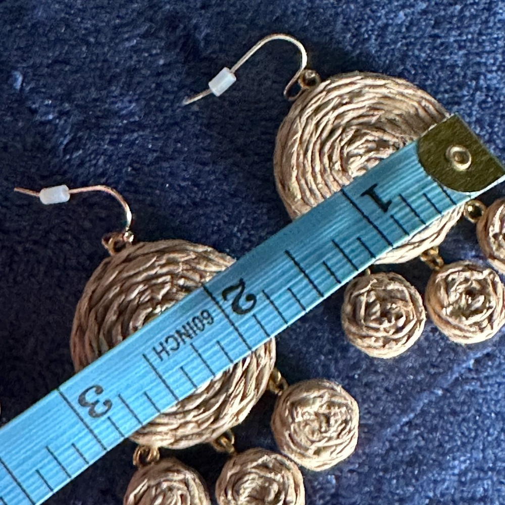 Lightweight Beach Vibe Woven Circle Drop Earrings - Picture 7 of 8